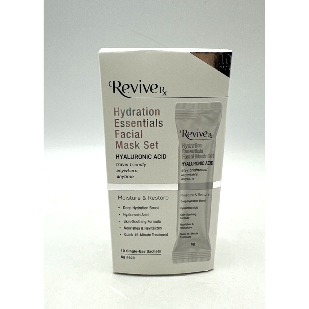 ReviveRX Hydration Essent Facial Mask Set Hyaluronic Acid 10pk Sachets NEW